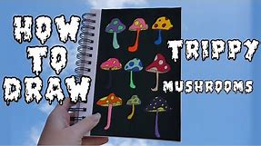 How To Paint Trippy Mushrooms | Trippy Painting Tutorial | How To Make Trippy Art | Acrylic painting