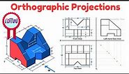 Orthographic Projections in Engineering Drawing - Problem 3