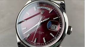 Rolex Day-Date 36 White Gold CHERRY Dial 118209 Rolex Watch Review