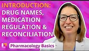 Introduction, Drug Names, Medication Regulation and Reconciliation - Pharm Basics | @LevelUpRN