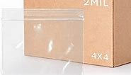 Clear Plastic RECLOSABLE Zip Bags - Bulk GPI Case of 1000 4" x 4" 2 mil Thick Strong & Durable Poly Baggies with Resealable Zip Top Lock for Travel, Storage, Packaging & Shipping.