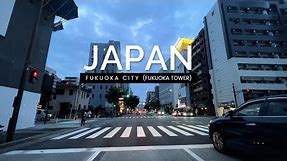 Driving around Fukuoka City (福岡市) with a view of the Fukuoka Tower (福岡タワー)