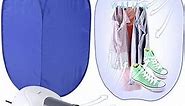 Portable Clothes Dryer Laundry Dryer Machine Electric Folding Fast Clothing Drying Heater 800W With Rack For Home Dormitory Laundry Blue