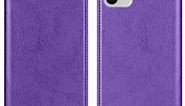 ZZXX iPhone 11 Wallet Case with [RFID Blocking] Card Slot Stand Strong Magnetic Leather Flip Fold Protective Phone Case for iPhone 11 Case Wallet(Purple-6.1 inch)