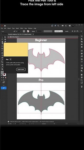 Perfect Symmetry with the Pen Tool in illustrator #design #tutorial