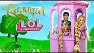 Barbie Doll LOL Rapunzel Family Tower Playdate with Disney Aladdin LOL Family