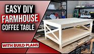 DIY Farmhouse Coffee Table with Storage