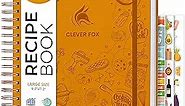 Clever Fox Recipe Book Spiral – Blank Family Cookbook – Empty Cooking Journal – Notebook Organizer to Write In Recipes – Large (Amber Yellow)