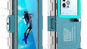 Professional Underwater Phone Case for Snorkeling Diving 50ft/15m Waterproof Scuba Photo&Video Universal Housing for iPhone 15 Pro Max/14/13/12/11/Xr/X/Xs Samsung Galaxy S24/S23/S22/S21 Teal-Blue