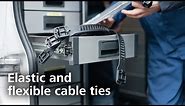 Releasable cable ties: elastic and flexible SOFTFIX cable tie