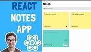 React Notes App Tutorial from Scratch | A CSS and React Project you can add to your Portfolio!