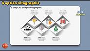 80.PowerPoint Infographic - 6 Step 3D Shape Slide Template | Free download | Microsoft 365