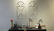 16" x 32" Rustic Cathedral Window Frame Wall Decor - Classic Farmhouse Charm for Your Home, White, Set of 2