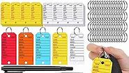 1000 Pieces Poly Key Tags Car Key Label Tags with Metal Rings and Markers Automotive Dealership Key Tags Keychain Labels for Car Truck RV Dealership Shop Office Supplies, 5 Colors