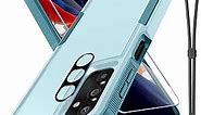 for Samsung Galaxy A24 Case, Full Body Heavy Duty Rugged Shockproof Protective Phone Cover with Lanyard Strap, Tempered Glass Screen Protector and Camera Lens Cover, Mint Green