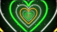 Heart Tunnel Background: Colorful Heart Medley: Green, White & Yellow Hearts 🌈💚💛