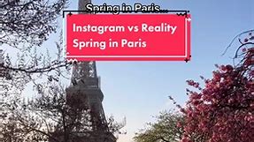 Instagram vs Reality: cherry blossoms at the Eiffel Tower - Spring in Paris was cold 🥶 #instagramvsreality #instavsreality #instavsreallife #instagramvsreallife #outfitchange #eiffeltower #toureiffel #cherryblossom