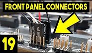 Front Panel Connectors On Motherboard - Easy Beginners Full PC Building Tutorial - Pt 19