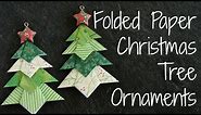 Folded Paper Christmas Tree Ornaments!! DIY Origami Ornament