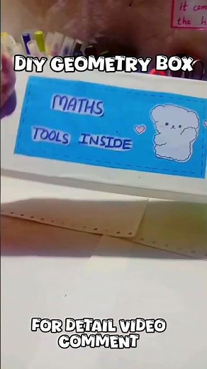 DIY Geometry Box | Cute Maths Tools Organizer ✏️ | Best Out of Waste Craft Idea #diy #shorts #viral