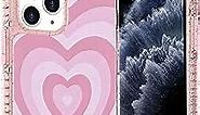 Jefonha Compatible with iPhone 11 Pro Max Case, Cute Pink Heart Pattern, Clear Bling Bumper iPhone 11 Pro Max Case for Women Girls, Shockproof Protective Case for iPhone 11 Pro Max 6.5 Inch Pink Heart