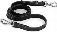Waterproof Dog Leash: Standard Dog Leashes with 2 Hooks for Walking, Adjustable Lengths for Traffic Control Safety, Durable and Odor Proof, for Medium Large Dogs (Black,M)