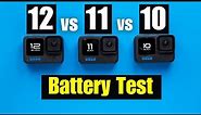GoPro 12 vs GoPro 11 vs GoPro 10 Battery Test Comparison