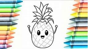 Pineapple coloring pages ||toddler coloring pages ||preschool coloring pages