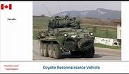 LAV III compared with Coyote Reconnaissance Vehicle, 8x8 armored fighting vehicles all specs
