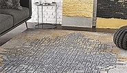 Abani Grey & Yellow Abstract Art Area Rug, Contemporary Style Rugs Laguna Collection Modern 4' x 6' Rectangle Accent Rug