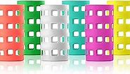 Silicone Glass Water Bottle Sleeves - 6-Pack of Protective Holders 16-18 oz Capacity - Anti-Slip Protection for Beverage Containers - Insulating Carriers for Smoothies and Juices (Vibrant Colors)