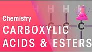 Carboxylic Acids, Typical Acids and Esters | Organic Chemistry | Chemistry | FuseSchool