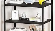 SIDIANBAN Desktop Organizer Shelf Office Storage Rack Computer Desk Bookshelf Adjustable Display Shelf for Office Supplies (Black)