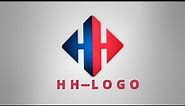 How to Create Professional Logo in canva | Advance "HH" Logo design mockup