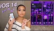 HOW TO CUSTOMIZE YOUR IPHONE WITH iOS 14!! *purple aesthetic*