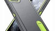IDweel iPhone 11 Pro Max Case with Build-in Kickstand,Heavy Duty Protection Shockproof Anti-Scratch Rugged Protective Durable Case Hard Cover for iPhone 11 Pro Max 6.5 Inch,Grey/Green