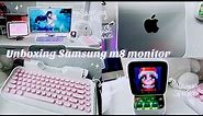 Unboxing the most aesthetic monitor💕 | Samsung M8 Monitor | Mac mini M1