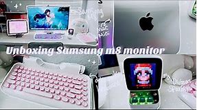 Unboxing the most aesthetic monitor💕 | Samsung M8 Monitor | Mac mini M1