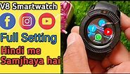 V8 Smartwatch Full Setting,V8 Smartwatch Tutorial and Feature,Audio Function V8 watch,V8 Call Whtsp