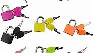 10PCS Suitcase Locks with Keys, Small Luggage Padlocks Metal Padlocks Mini Keyed Padlock for School Gym Classroom Matching Game (10 Colors)