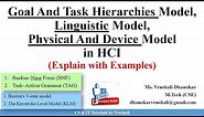 HCI 6.1 Goal And Task Hierarchies Model | Linguistic Model | Physical & Device Model with Examples