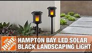 Hampton Bay Solar Black LED Path Landscaping Light | The Home Depot