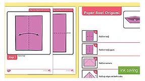 Paper Boat instructions - Origami