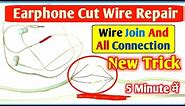 Earphone Cut Wire Join New Trick and Repair | Headphone wire join and connection colour code