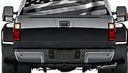 Truck Decals American Flag Window Decal Black & White, Patriotic Decals for Trucks Back Window, Automotive Decals and Graphics Sticker Vinyl for Car Truck RV SUV