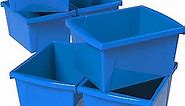 Storex 4 Gallon Storage Bin – Plastic Classroom Organizer for Books and Supplies, Blue, 6-Pack (61451C06C)