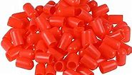 uxcell 100pcs Rubber End Caps 10mm ID Vinyl Round Tube Bolt Cap Cover Thread Protectors Red