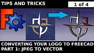Convert your logo to FreeCAD PART 1 of 4: Image to vector using Inkscape and import, Beginners guide