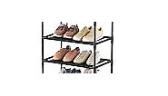 10 Tiers Tall Shoe Rack 20-25 Pairs Boots Organizer Storage Sturdy Narrow Shoe Shelf for Entryway, Closets with Hooks, Black