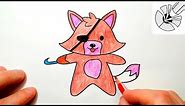 KAWAII FNAF - How to Draw a Cute Foxy - Drawing and Coloring for Kids